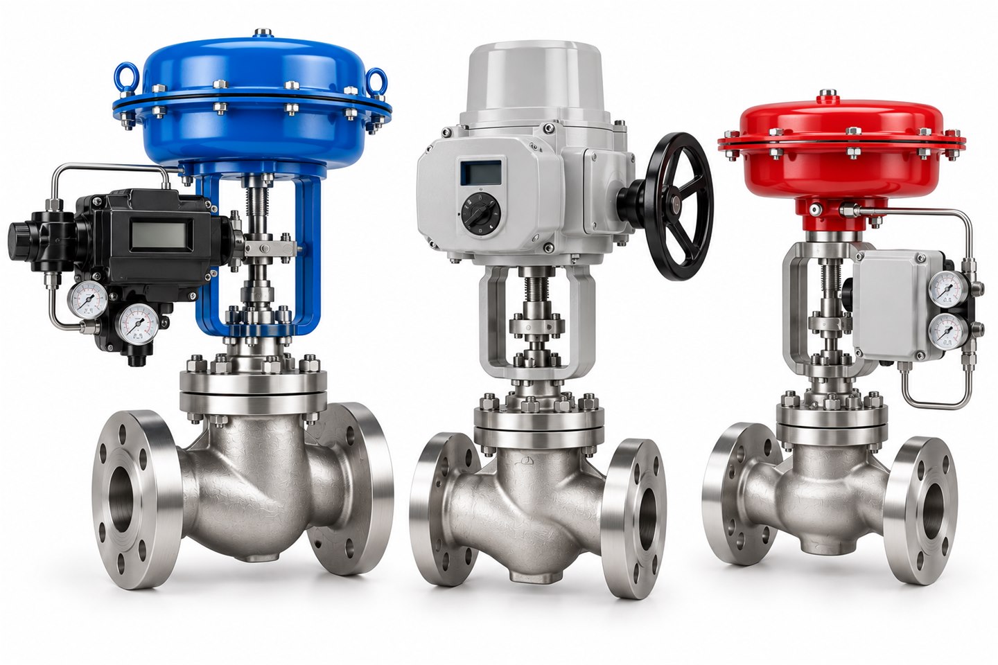 Illustration of valves in the control valve product family.
