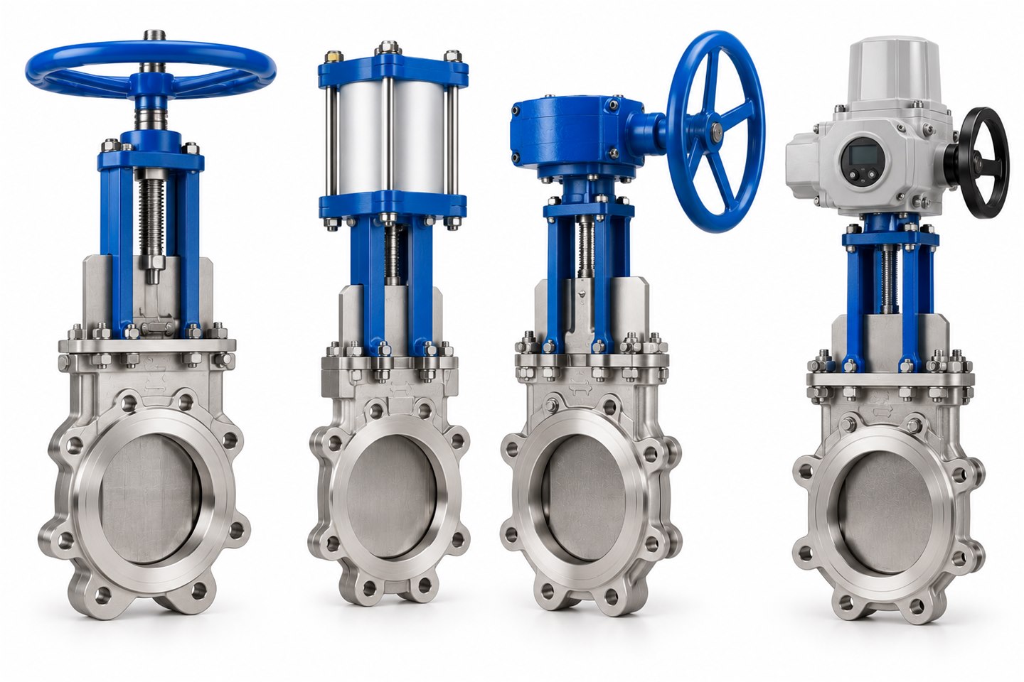 Illustration of valves in the knife gate valve product family